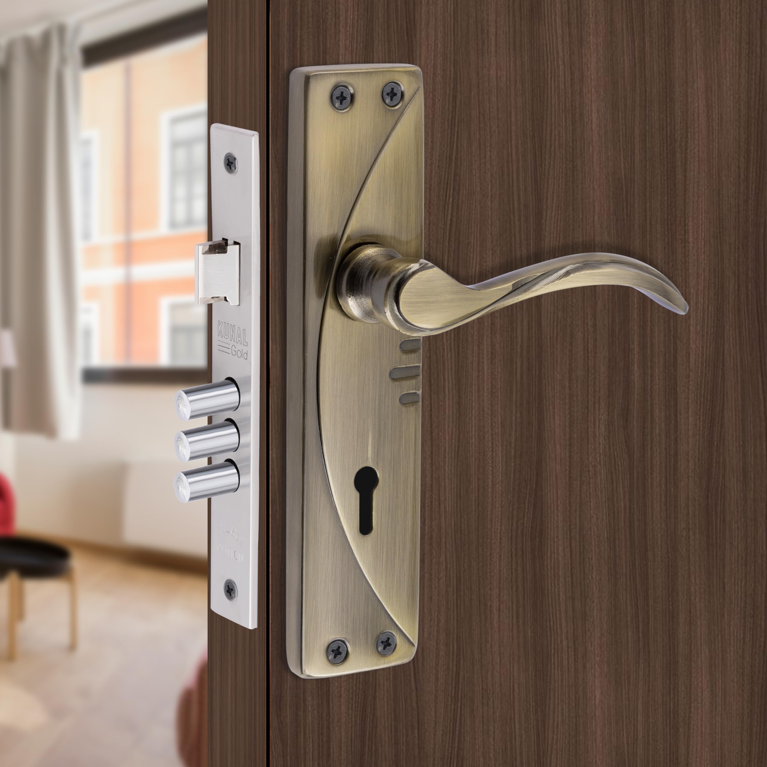 Kunal 3.Line Ant Mortice for Main Door Lock 3 Keys with SS Lock Body Finish- Antique (Size-7Inch) (B0D425SS9P) Amazon Price History, Amazon Price Tracker