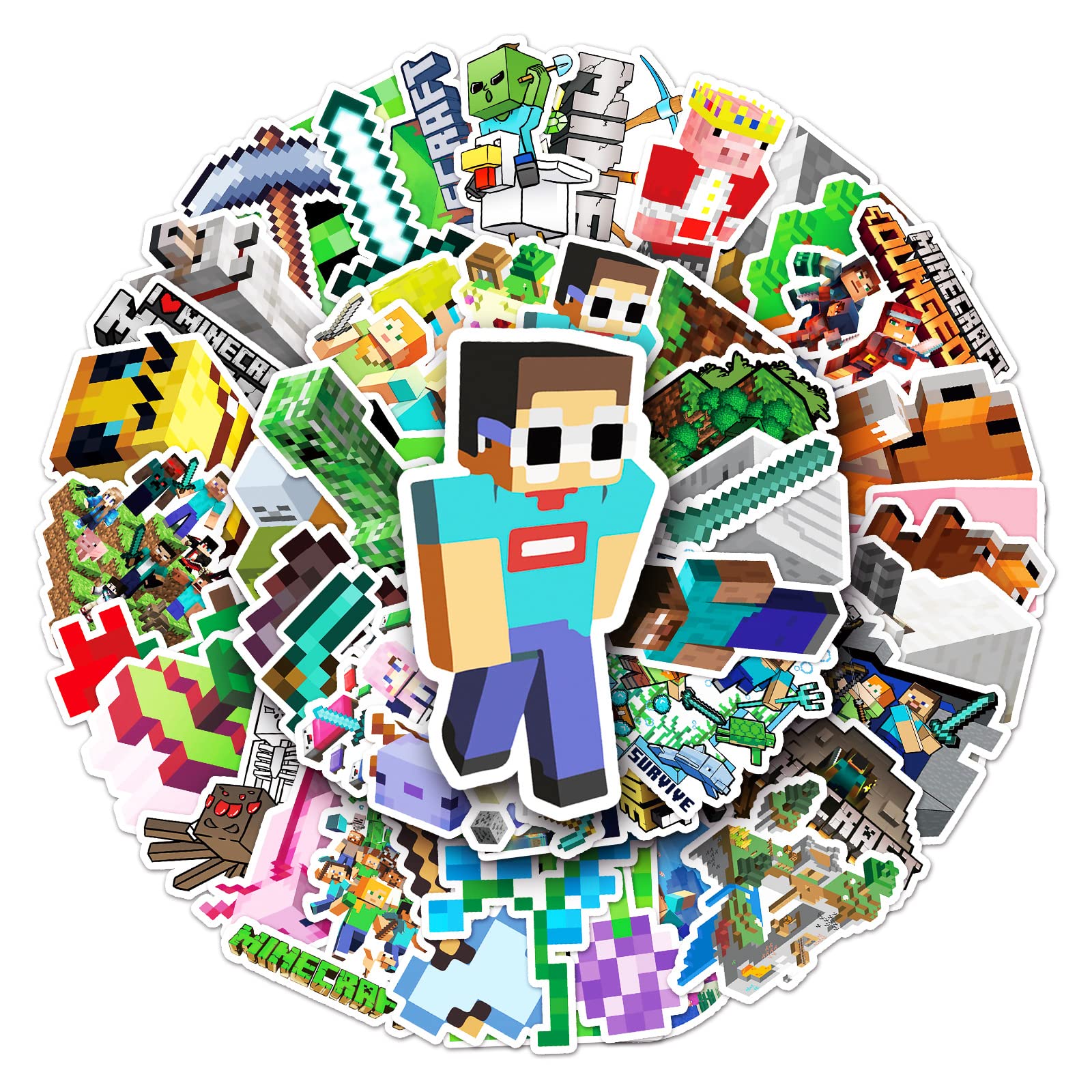 Amazon.co.jp: For マインクラフト ステッカー 50枚セット かわいい 