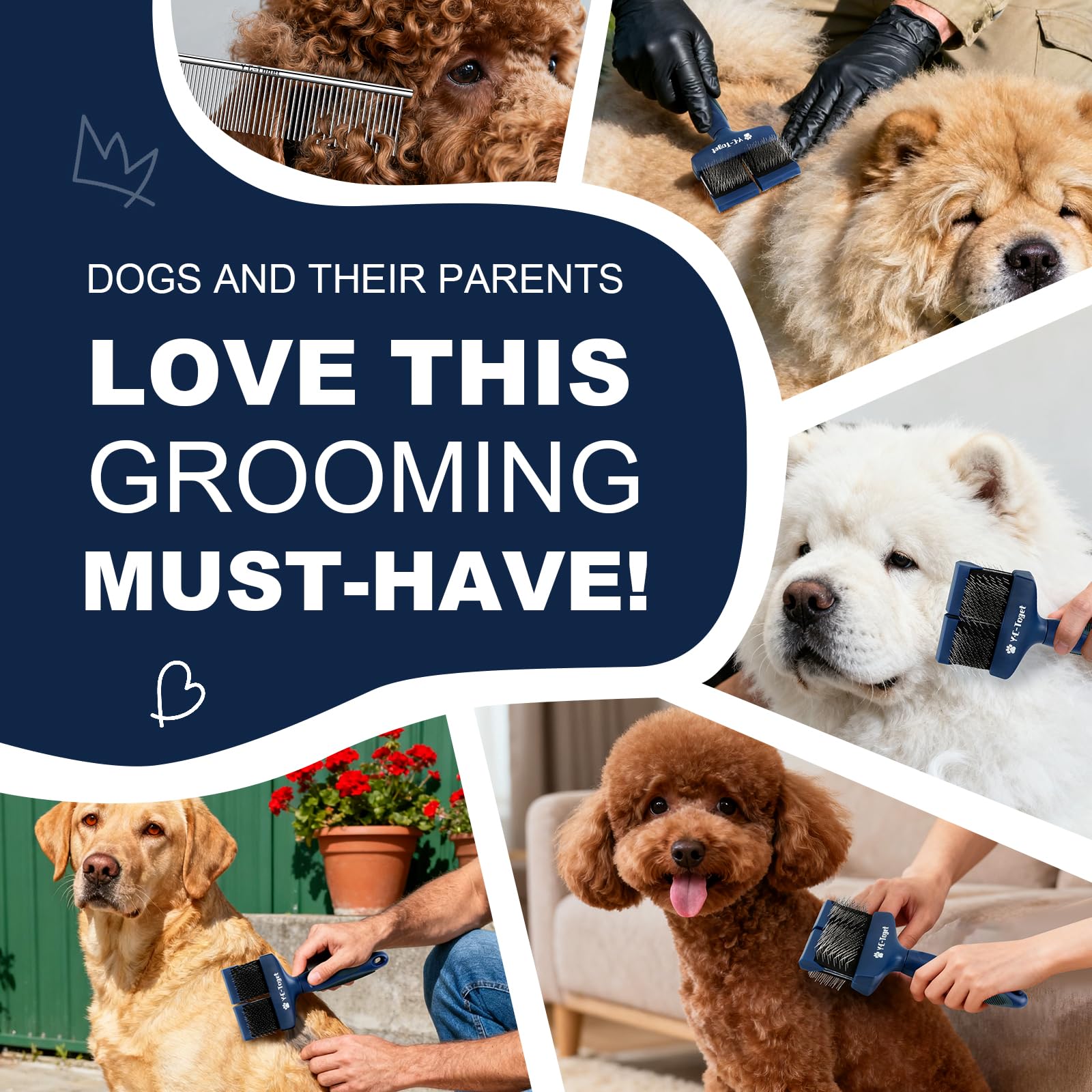 Flexible Double-Sided Slicker Dog Brush for Doodles & Poodles - Image 4