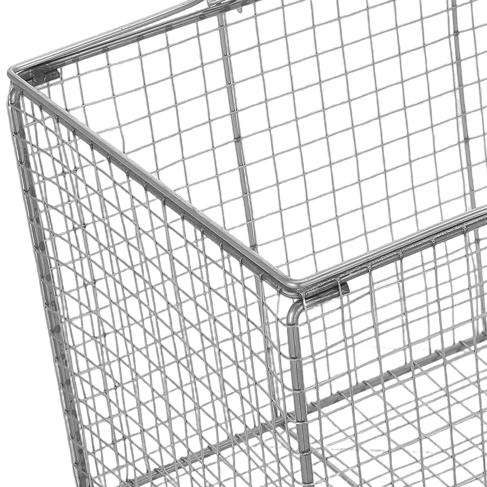 Amosfun Edelstahl Schall Reinigungskorb mit Griff Rechteckig Robust und Sicher für Laborausrüstung und Schallreinigungsmaschinen Silber