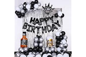 Black and Silver Decorations for Boys Girls Birthday
