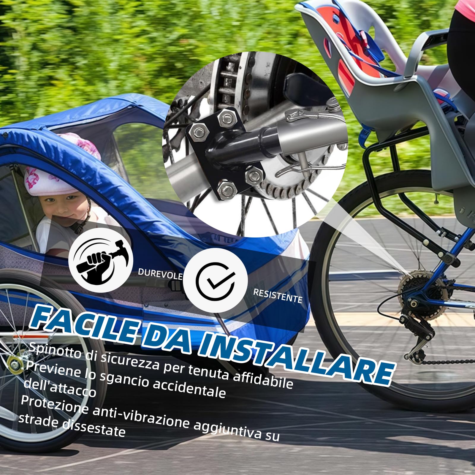 Thule Burley Croozer Adattatore Universale Coppia per Rimorchio Bici 17 mm