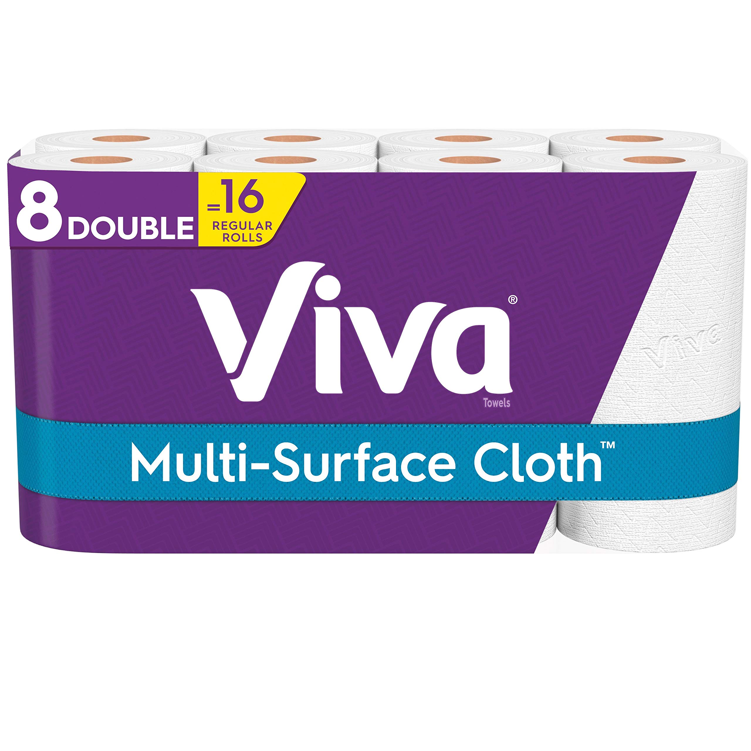Viva Multi-Surface Cloth Paper Towels, Choose-A-Sheet - 8 Double Rolls = 16 Regular Rolls (110 Sheets Per Roll)