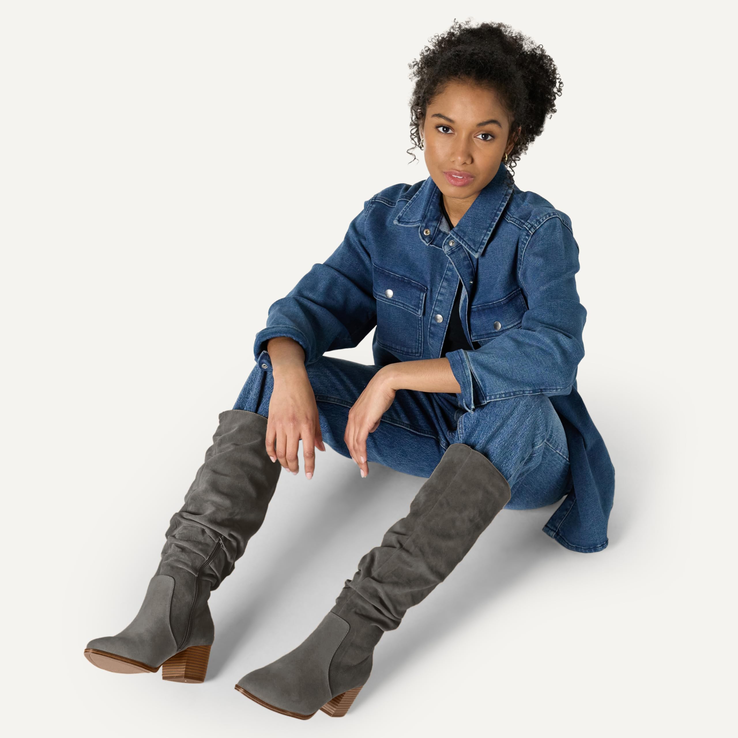 Amazon Essentials Mujer Botas de Tacón Grueso Alto