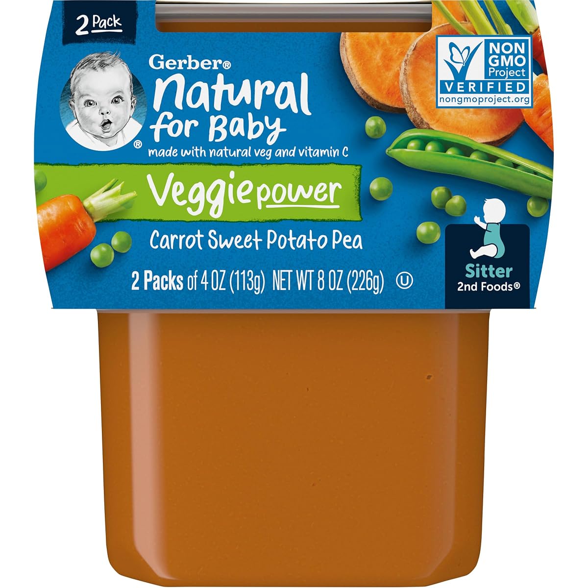 Gerber 2Nd Foods Carrot, Sweet Potato & Pea Pureed Baby Food