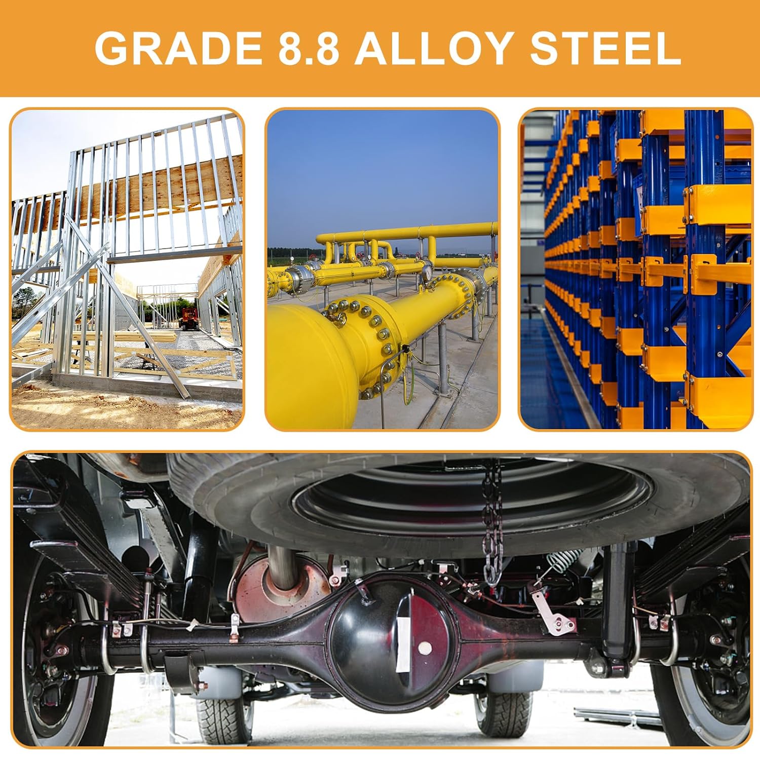 VIGRUE 521PCS M6 M8 M10 Flange Bolts Assortment Kit Metric Class 8.8 Serrated Hex Cap Flange Hex Bolts Flange Nuts Assorted Set, Coarse Full and Half Threads