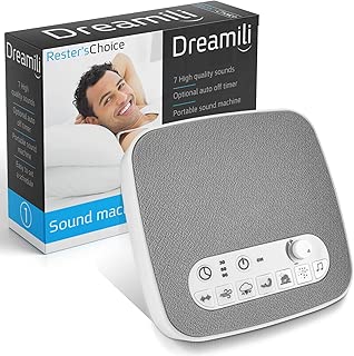 White Noise Sound Machine – Sleep Therapy Noise Maker Plays White Noise, Ocean, Storm, Rainforest, More – 7 Soothing Sounds Machine with USB Port & Sleep Timers (2019)