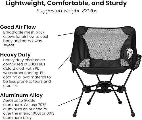 Miniatura 5 de Silla de camping portátil  ligera, compacta, plegable y resistente  Silla de mochilero para camping, senderismo, playa, portones traseros y más