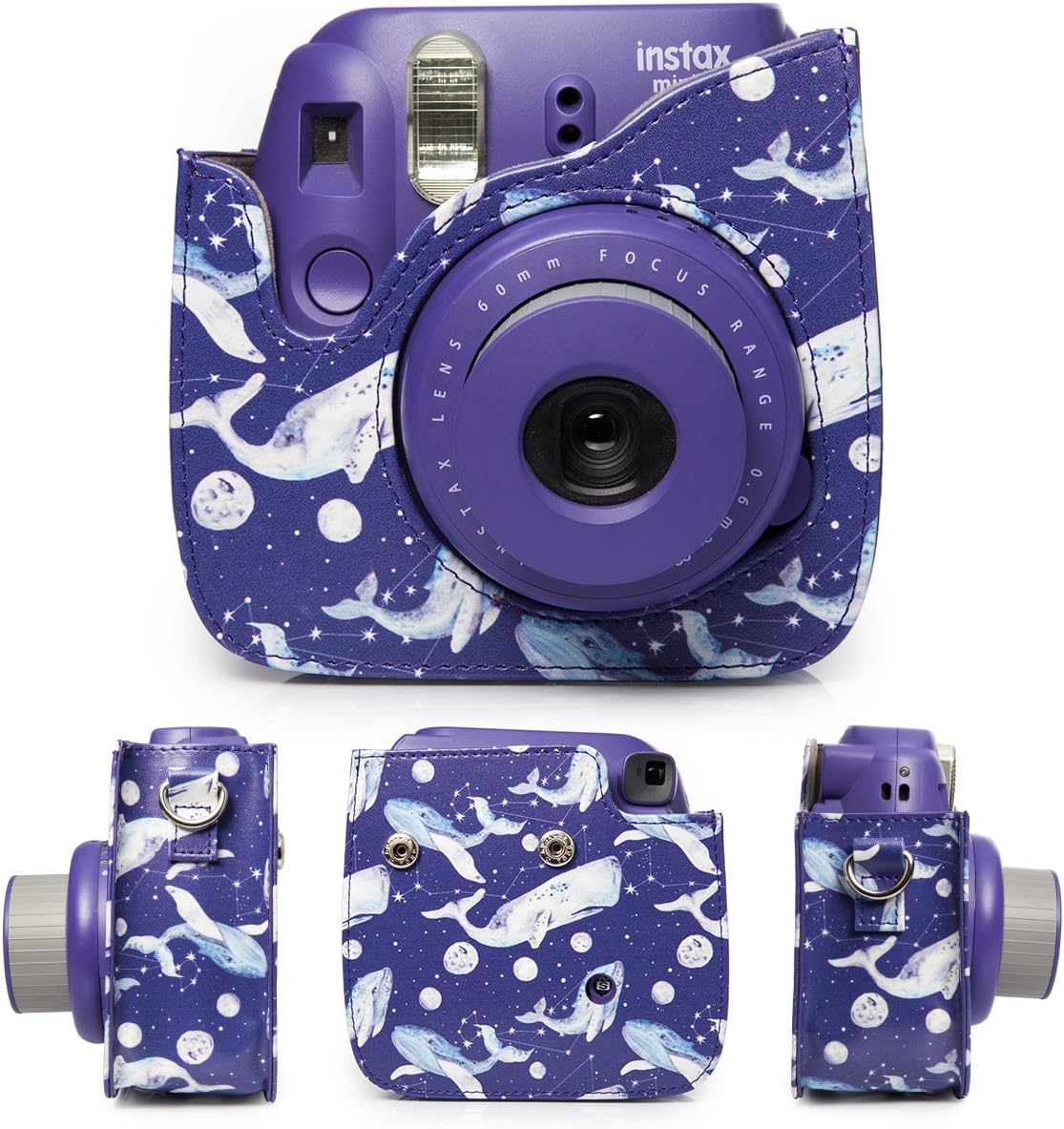 CAIUL Compatible Mini 8 Groovy Camera Case Bag for Fujifilm Instax Mini 8 8+ 9 Camera - Whales