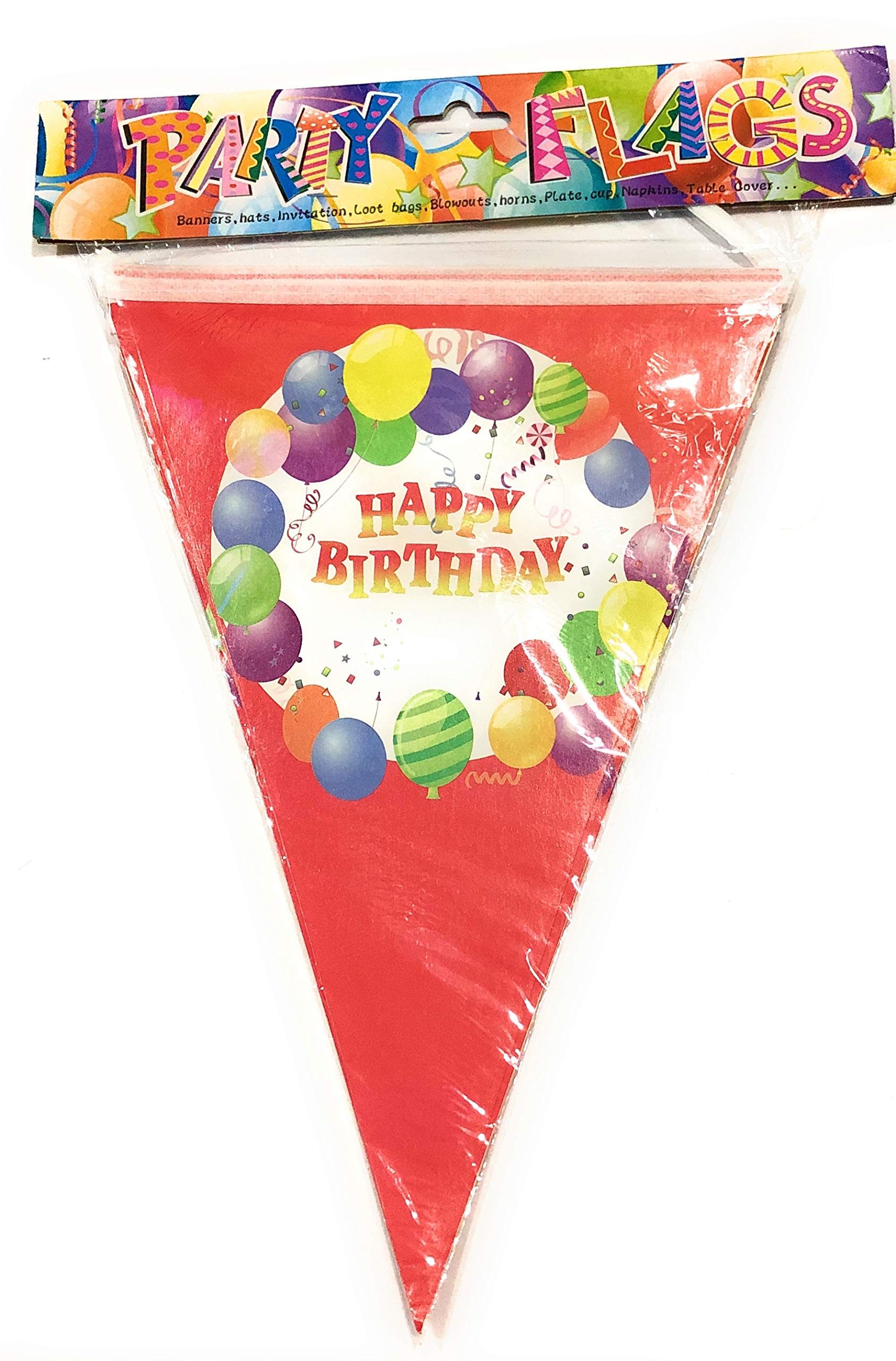 The Gift Boutique | 🎁 Banners Party 🎉 Flags Multi Colour 2.5 Meter Approx. Paper Made 1 pc (Red Happy Birthday 🥳)