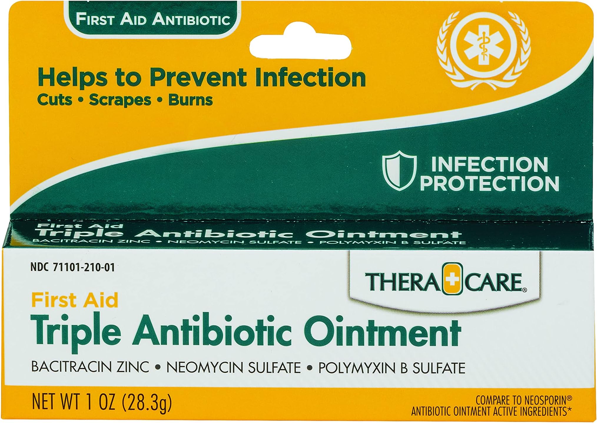 Thera|Care Triple Antibiotic Ointment | First Aid | Infection Prevention and Protection | 1.0 oz | Topical Wound Care for Minor Scrapes and Cuts