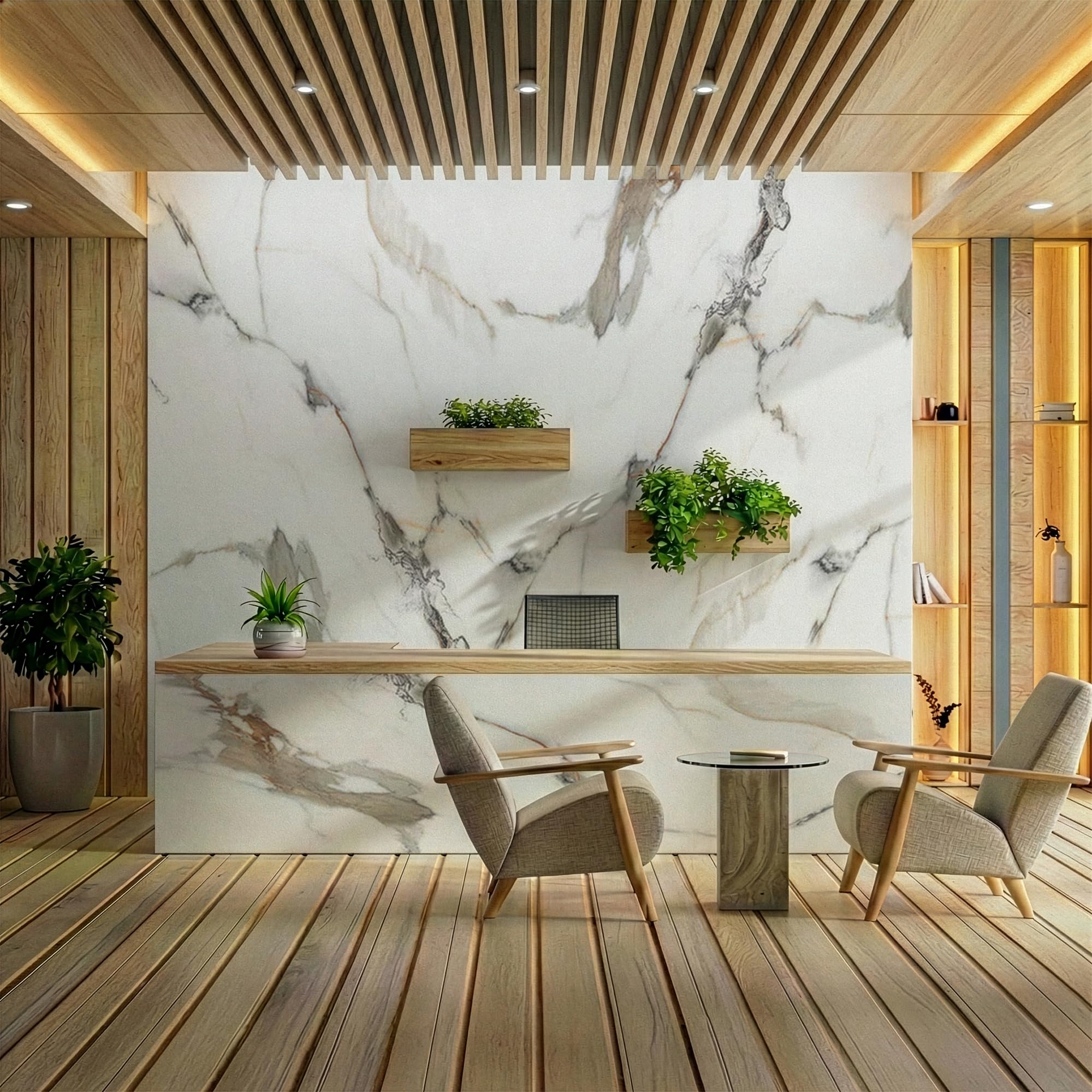 Wandpaneele Badezimmer Wasserfest 122x260 cm – PVC Wandpaneele Marmoroptik als Duschrückwand Kunststoff & Wandverkleidung Bad, auch für Küche & Innenbereich | GardenofEden