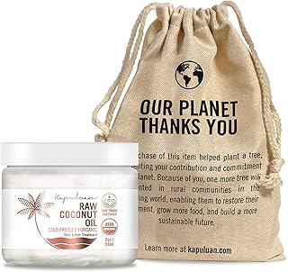Kapuluan Organic Coconut Oil for Hair, Skin - Raw Extra Virgin Coconut Oil - Pure Unrefined Cold Pressed Oil with MCTs for...