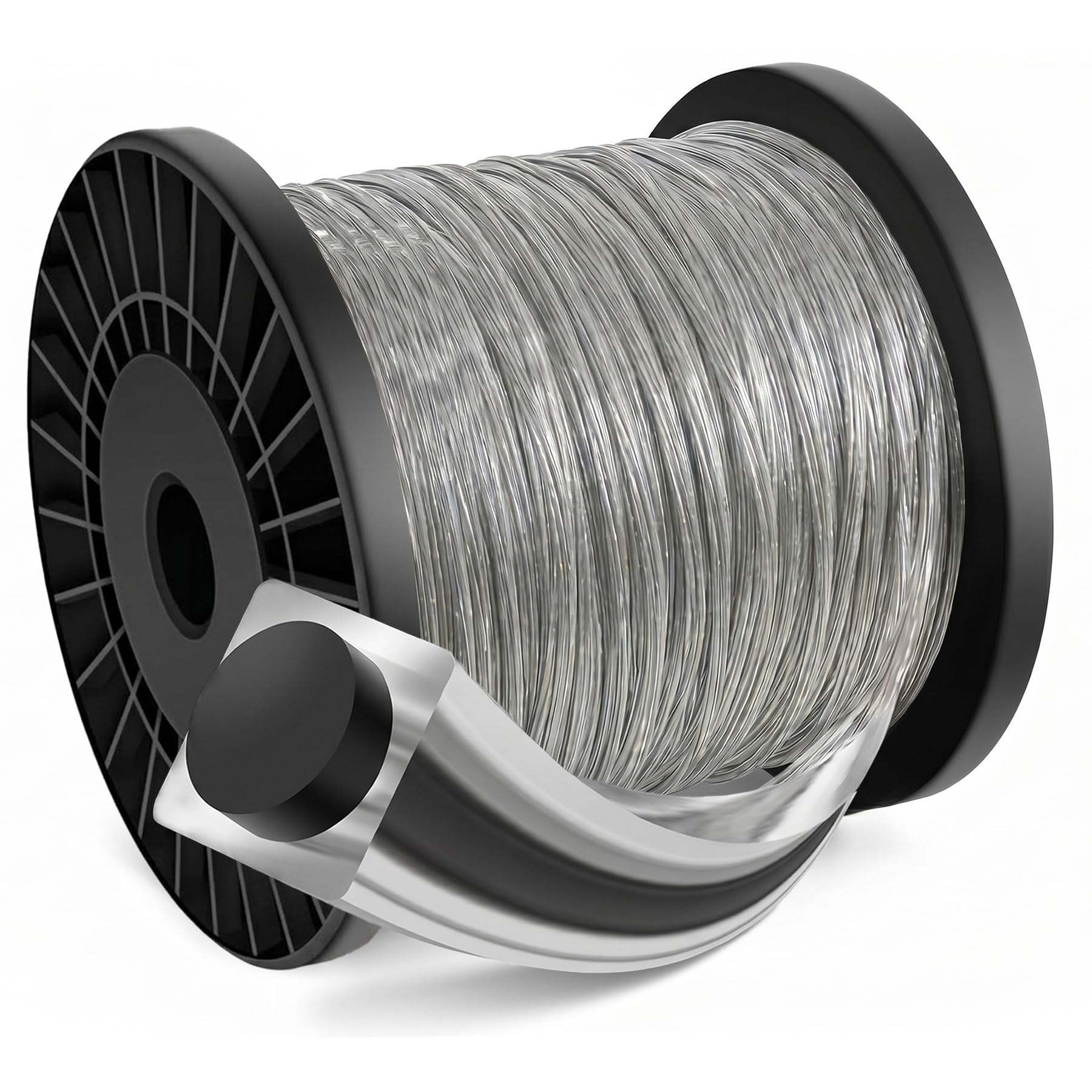Forever Speed Hilo Desbrozadora, 2.4 MMX 100 m Cable, Universal Hilo Nylon, Gris Negro, Retorcido Recycled Claim Standard 100