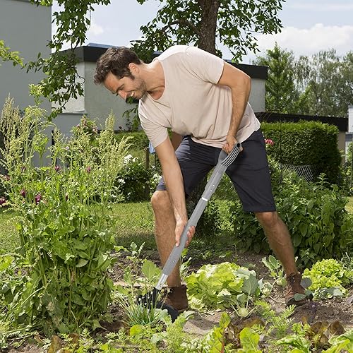 Miniatura 6 de Herramienta extractora de malezas, herramienta de deshierbe de pie de jardinería con mango largo de 48 pulgadas resistente, removedor manual de 4