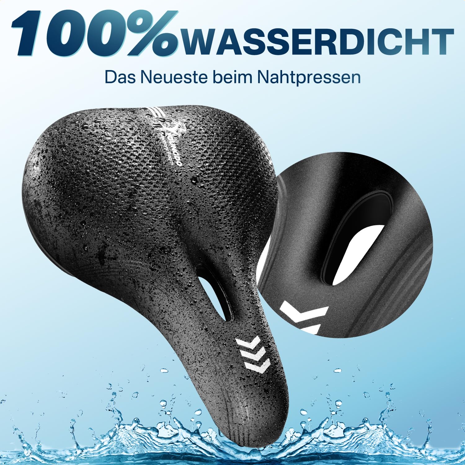 YOUNGDO Fahrradsattel, Bequemer & Ergonomischer Fahrrad Sattel, Neues Modell, Verbesserte Wasserdichtigkeit, Memory-Foam, Atmungsaktiv, Stoßdämpfend, für Herren & Damen