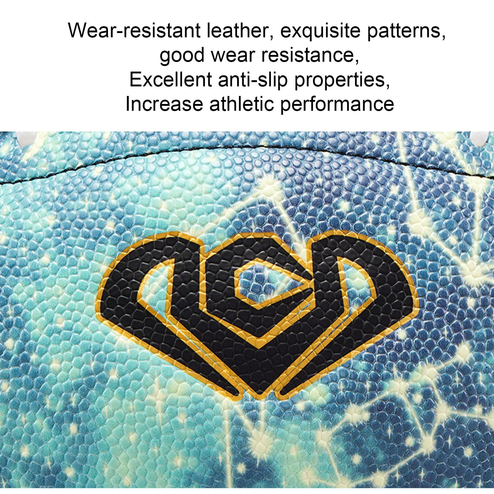 Generico Il calcio si, il calcio si,Misura 6/9 Night Ball Football Super | Grip | Football americano, pallone sportivo in pelle PU impermeabile per piscina, spiaggia e cortile
