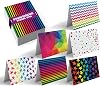 Better Office ProductsBetter Office Products Greeting Card for Every Occasion Assorted Blank Note Card 4 x 6 Inch 6 Bright Shape Design Blank Inside Pack of 100 with Envelope