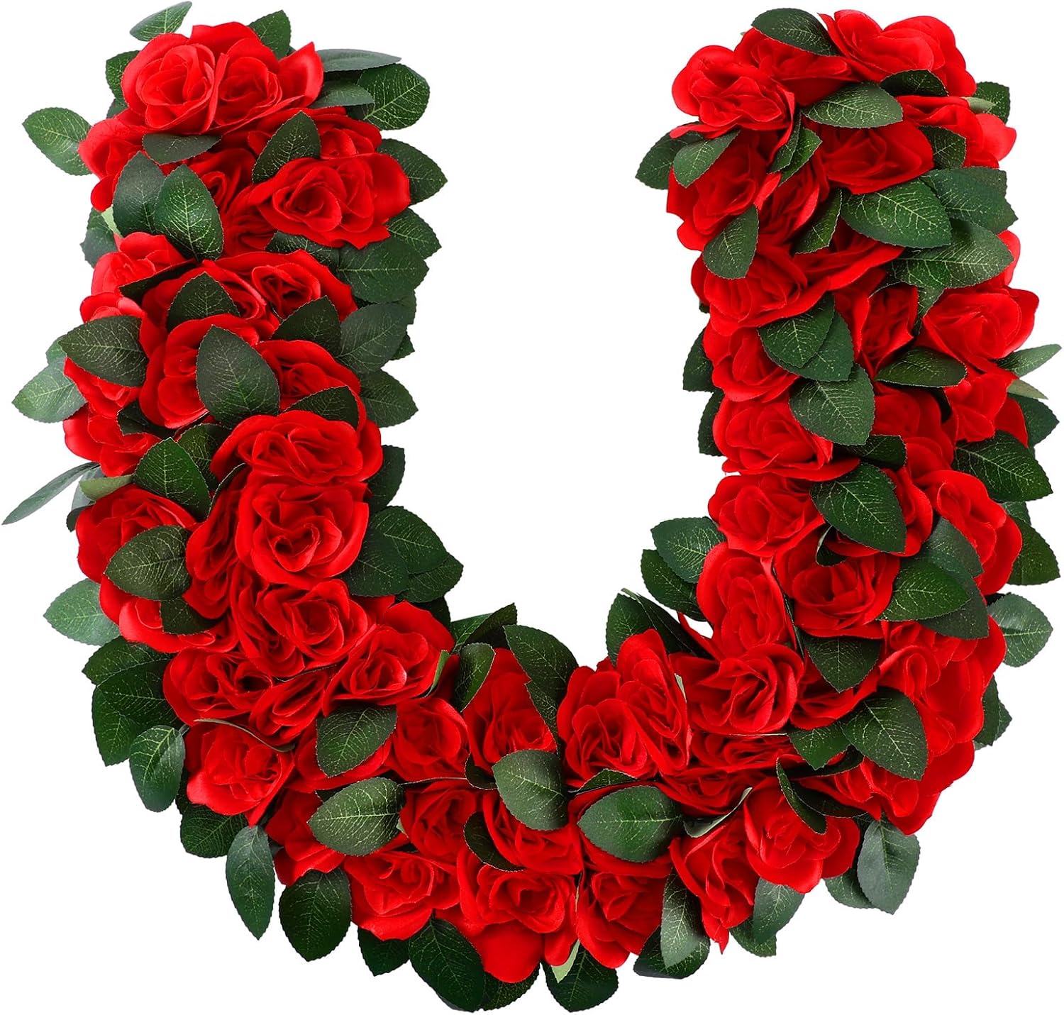 Riceshoot 15.7 Inch Derby Horse Racing Decorations Rose Wreath Red Artificial Flower Horseshoe Wreath Farmhouse Equestrian Door Decor for Horse Race Day Party Decorations
