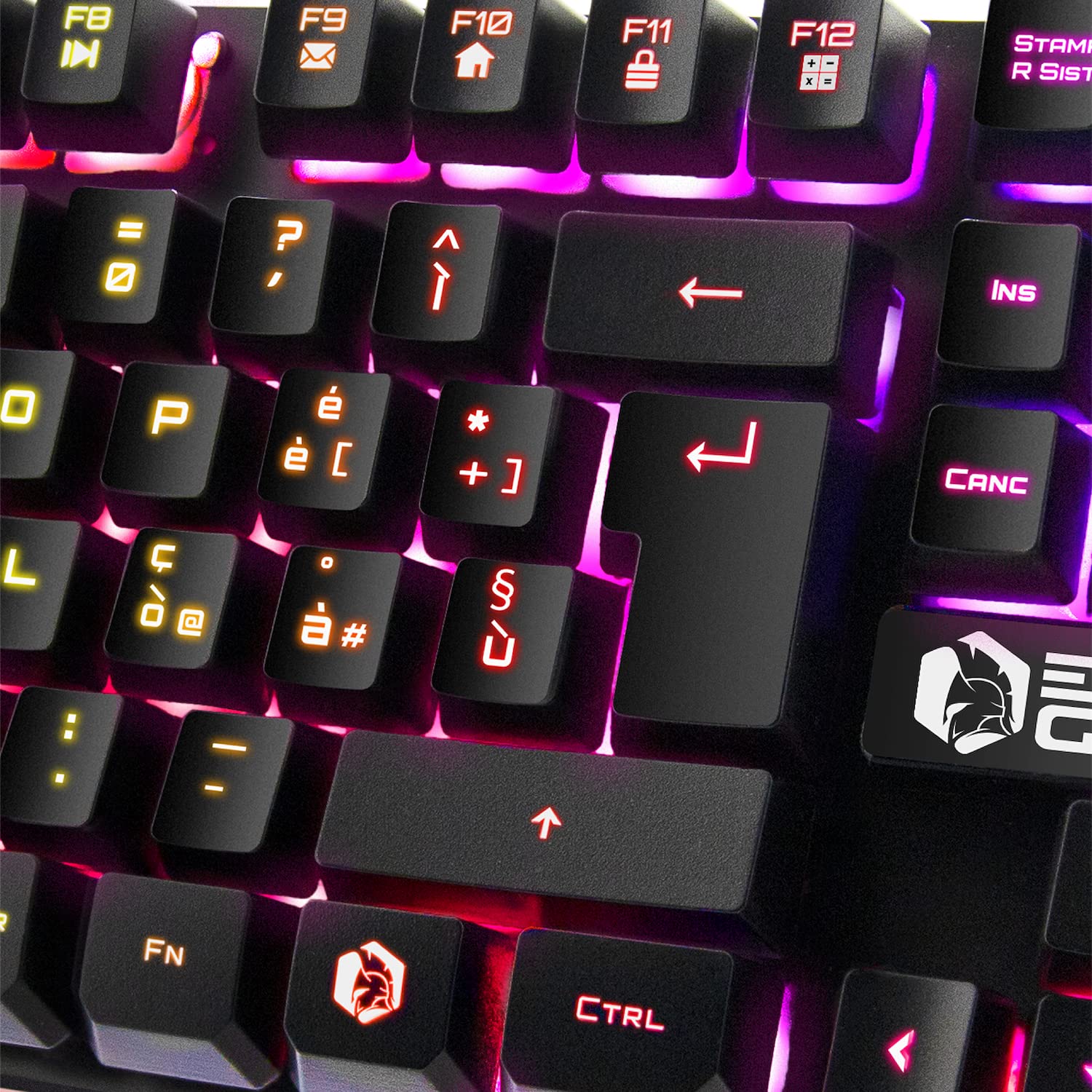 EMPIRE GAMING - Tastiera Gaming K300 QWERTY Italiana - 105 Tasti Semimeccanica - Retroilluminazione LED RGB - 19 Keys Anti-ghosting - 12 Scorciatoie Multimediali - USB con Filo