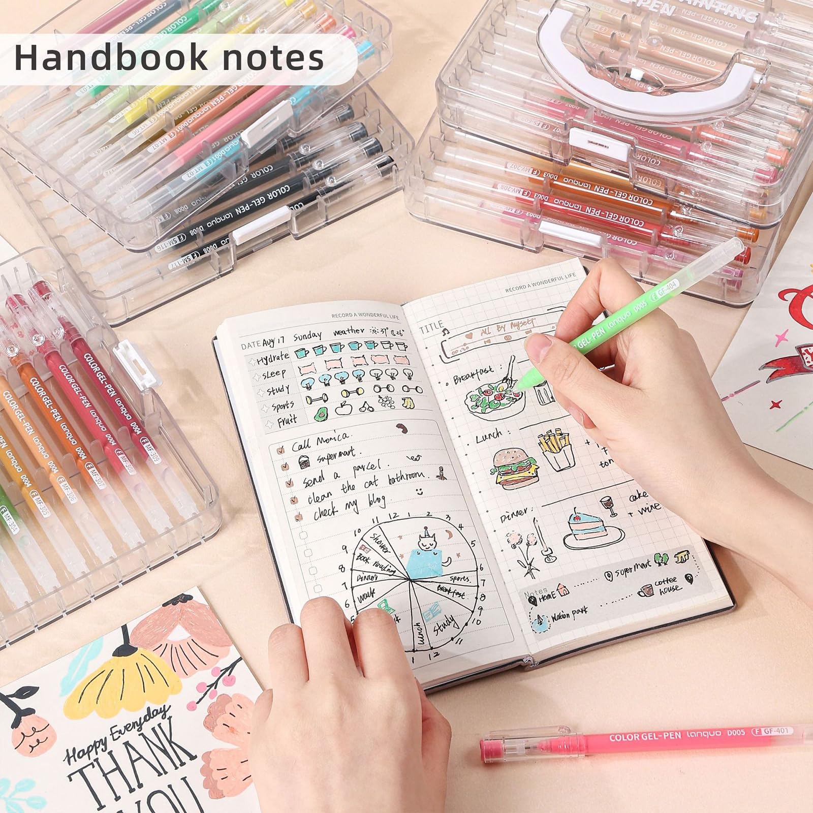 45/72 / 99 Farben Bunter Gelstift Mehrfarbiger Journalstift 0, 6 mm Nadelspitze für Farbcodierung Scrapbooking Kunst Zeichnung Planer