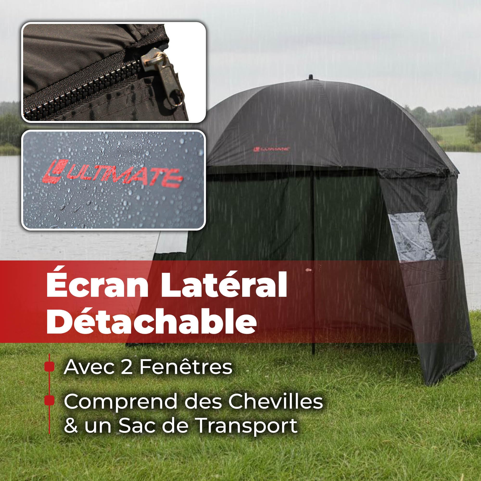 Ultimate Parapluie De Pêche Avec Panneau Latéral 50'' Umbrella With Side Sheet - Parapluie De Pêche