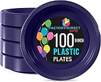 Vista 46 de Exquisitos platos de plástico morado Party Solids para fiesta, platos desechables morados de 7 pulgadas, suministros resistentes, 100 piezas