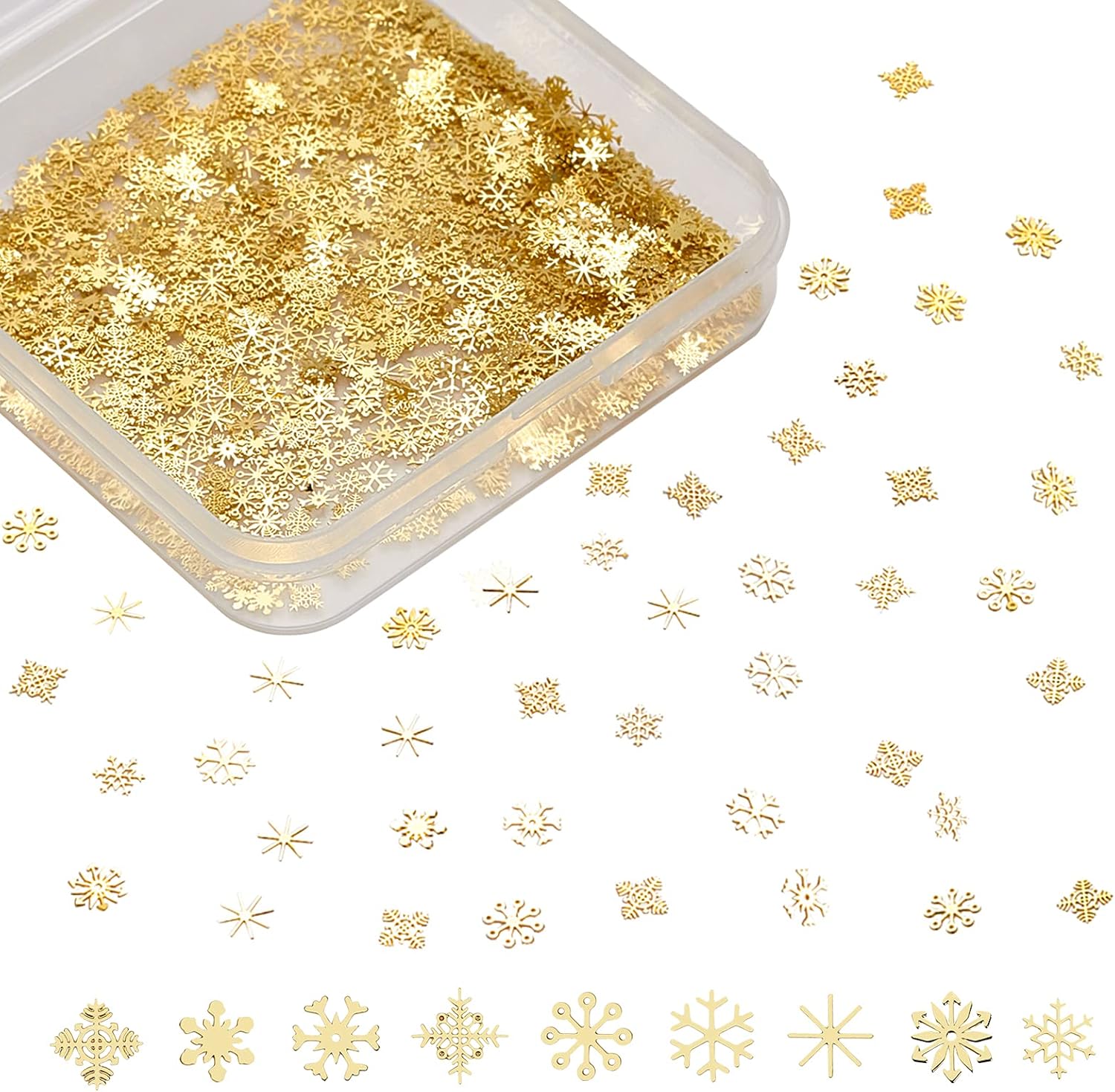 OLYCRAFT 990pcs Sequins Shining DIY Snowflake Star Flower Nail Decorations Accessories for Crafts and Shining Nail Art