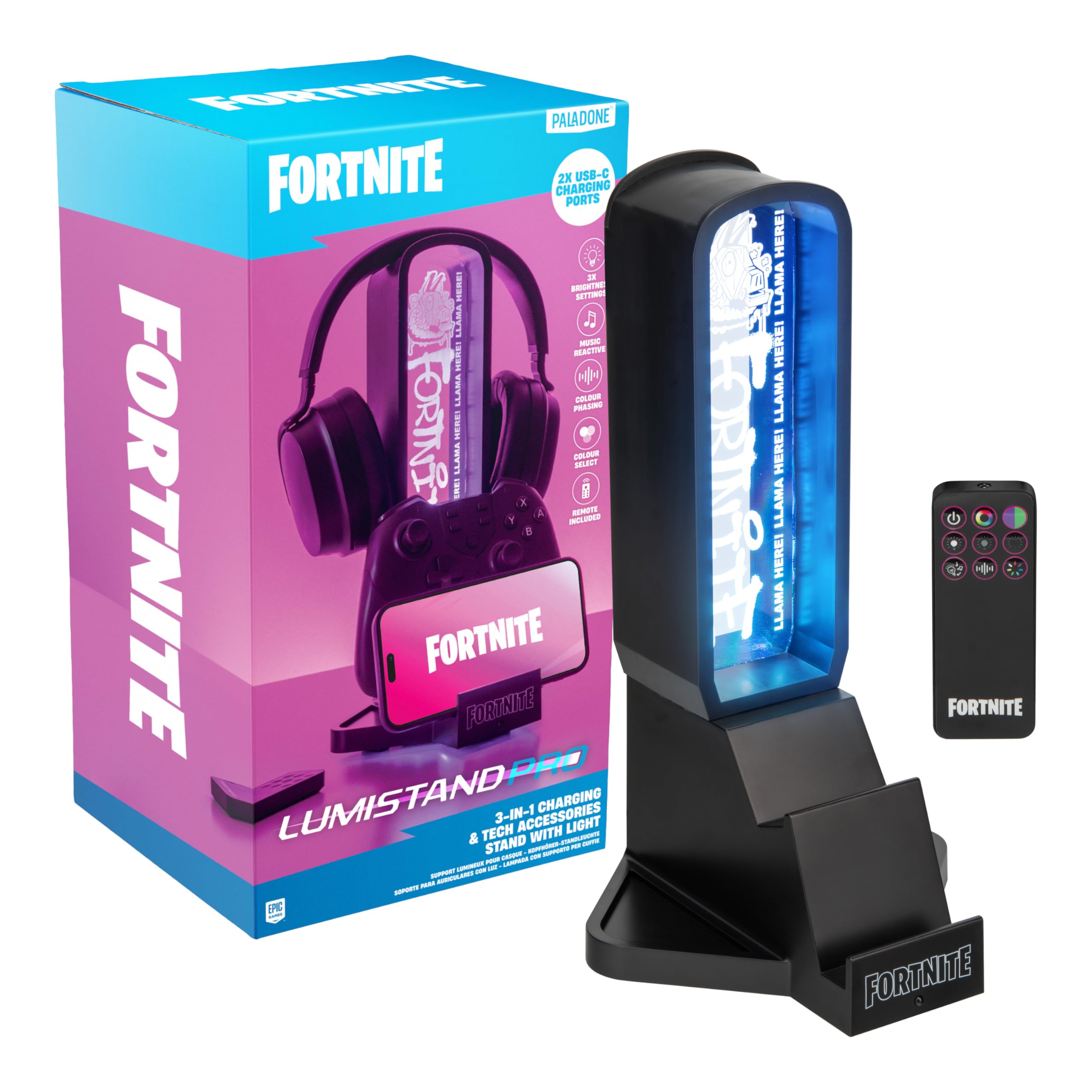 Fortnite フォートナイト ニャッスル イヤホンホルダー＆スマホスタンド Amazon.com: Paladone Fortnite 3-in-1 Headphone Stand and Tech