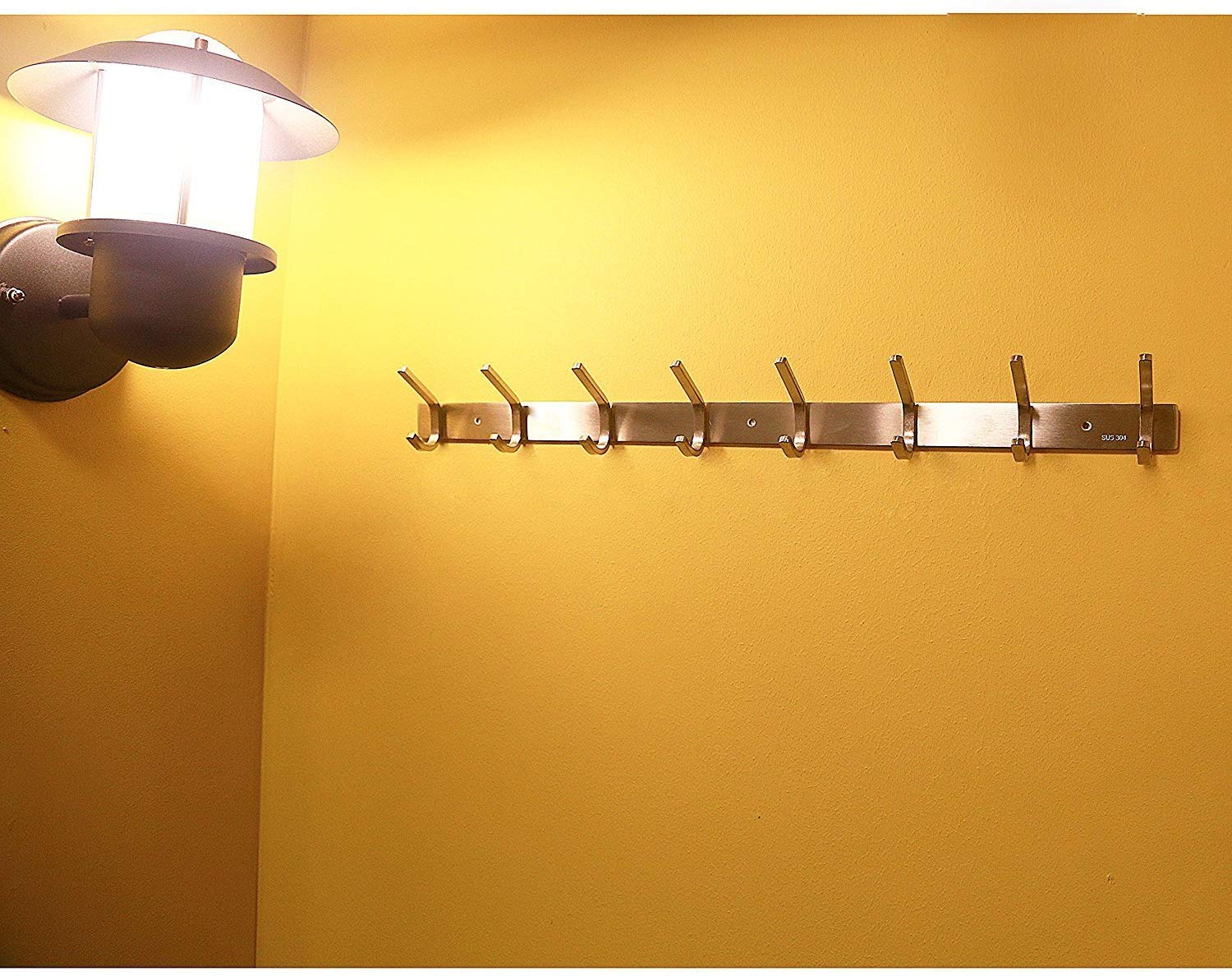 CEINTER 8 Hakenleiste Garderobenhaken Hakenleiste Edelstahl Wandhaken kleiderhaken Wand Hakenleiste Handtuchhaken Bad für Handtücher und Küche für Kellen