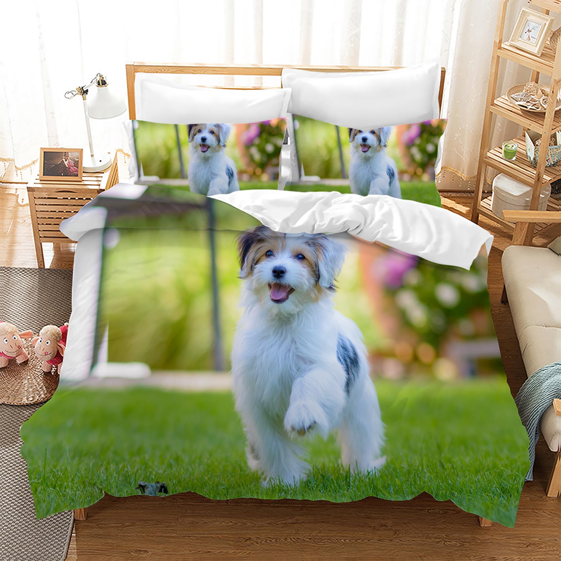 Housse de couette pour chien à fermeture éclair évite que la couette ne glisse la nuit lit enfant