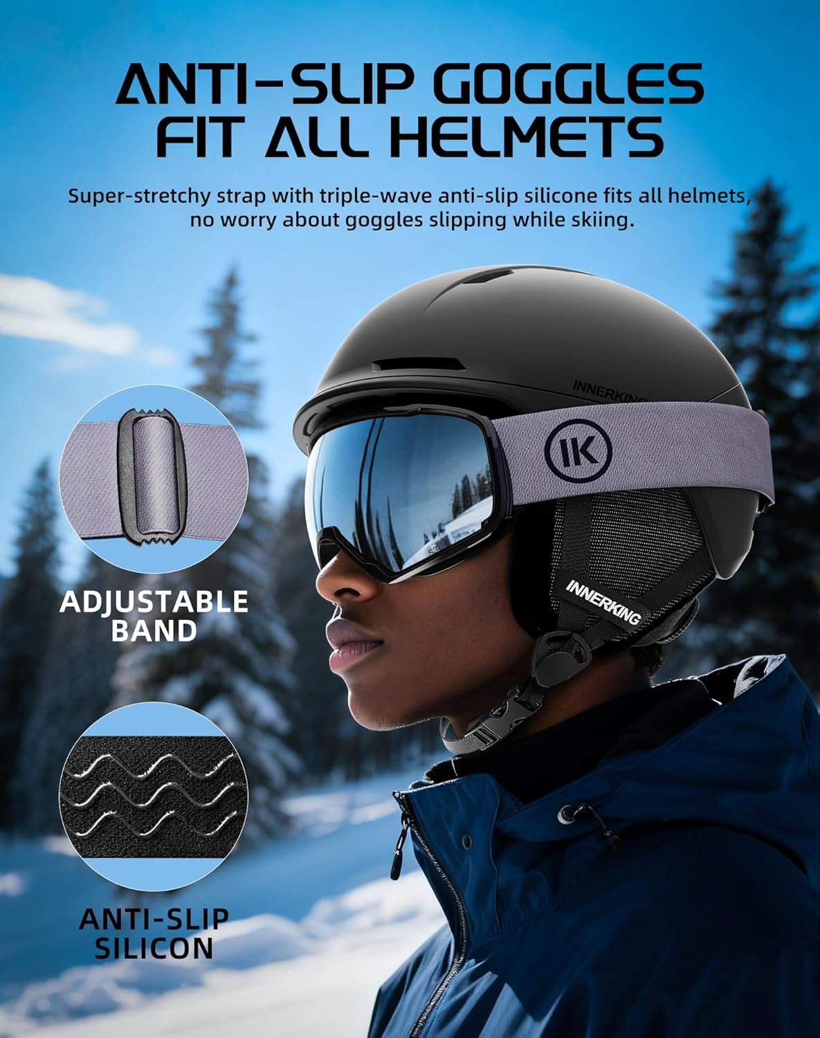 Innerking OTG Ski Goggles SGS Approved, Over Glasses Snow Snowboarding Winter Goggles Anti Fog for Adult, Youth, Men Women - Image 7