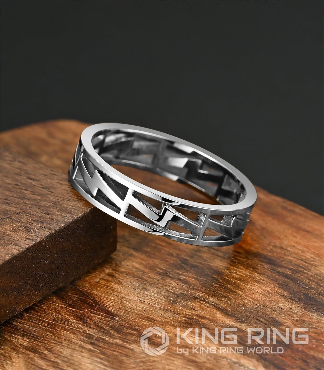 King Ring 5mm Lightning Rings – Laser Cut Ultra Comfort Rings for Men & Women – Designed in USA - Image 3