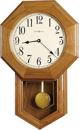 Howard Miller Elliot 625-242 - Reloj de pared de roble dorado con cuarzo movimiento de triple timbre Howard Miller Elliot 625-242 - Reloj de pared de roble dorado con cuarzo movimiento de triple timbre