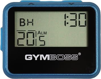 Gymboss Interval Timer and Stopwatch and Watch Strap - Bundle Teal Button, One Size