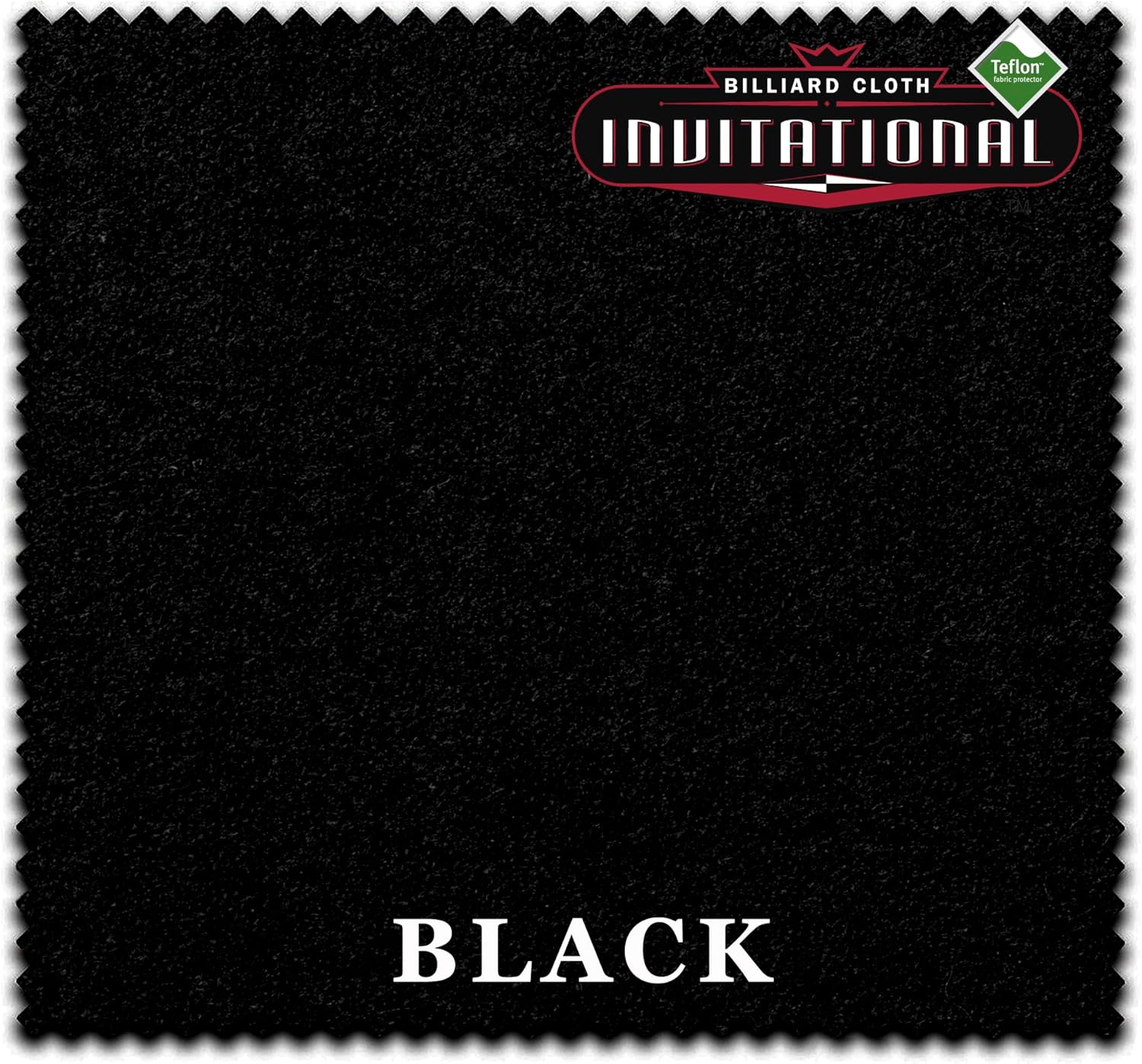 Championship Invitational Teflon Billiard Pool Table Felt Cloth - Black - for Rails ONLY (6 Rails)