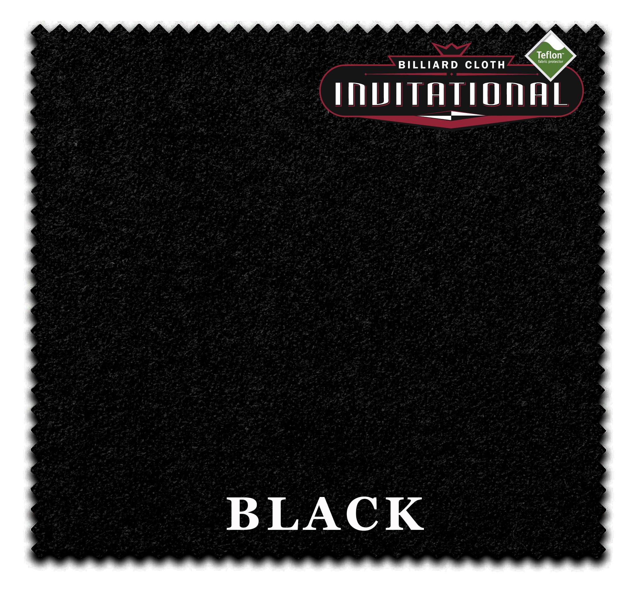 Championship Invitational Teflon Billiard Pool Table Felt Cloth – w/Spots – Pre-Cut Rails – Authorized Dealer (Black, 9 ft)