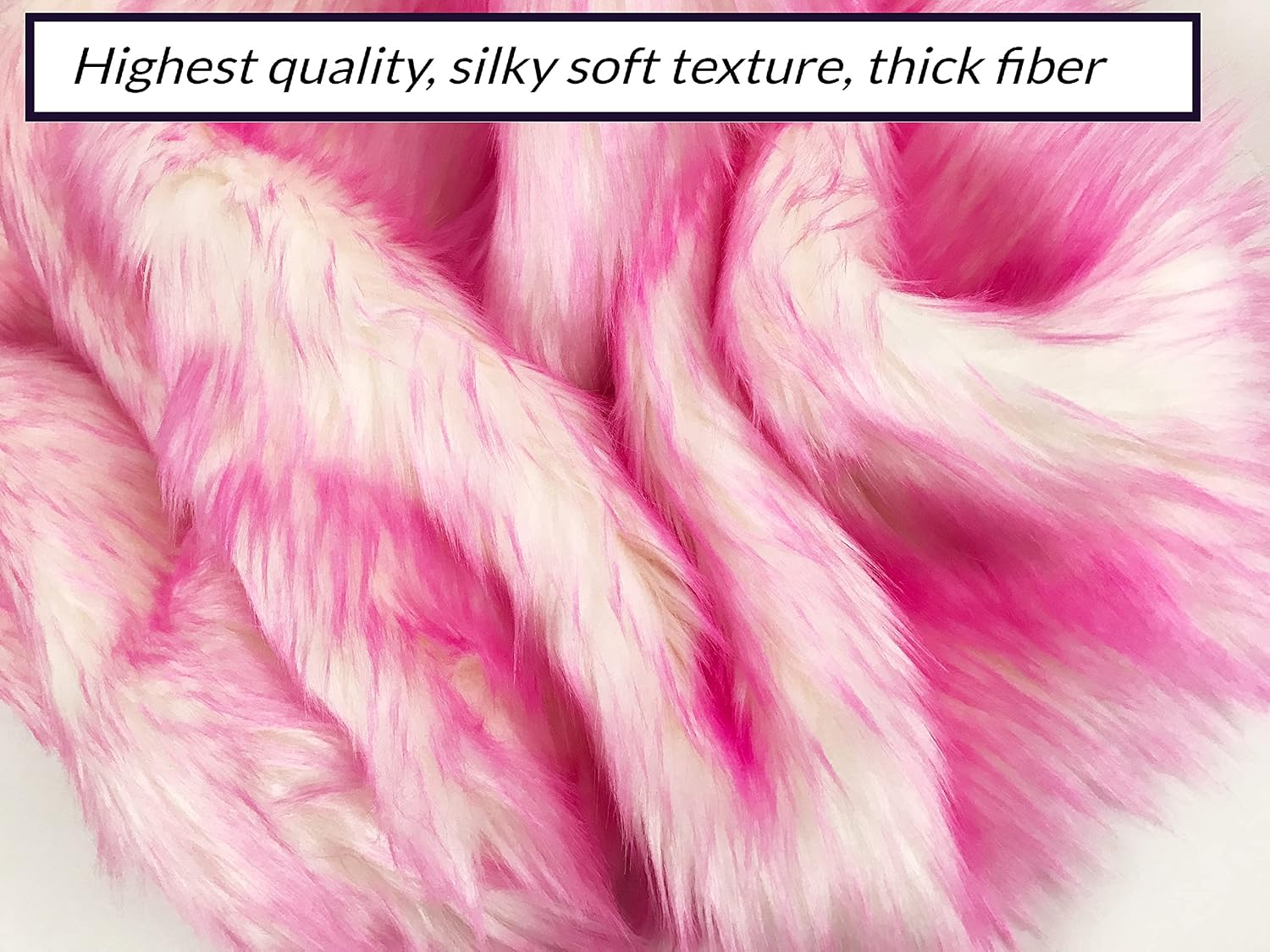 Bianna Candy Bubblegum Pink Faux Fur Fabric, American Seller, Luxury Shag Shaggy Material for Crafting, Sewing, Costumes, Fursuits, Home Decor (10x60 inches)