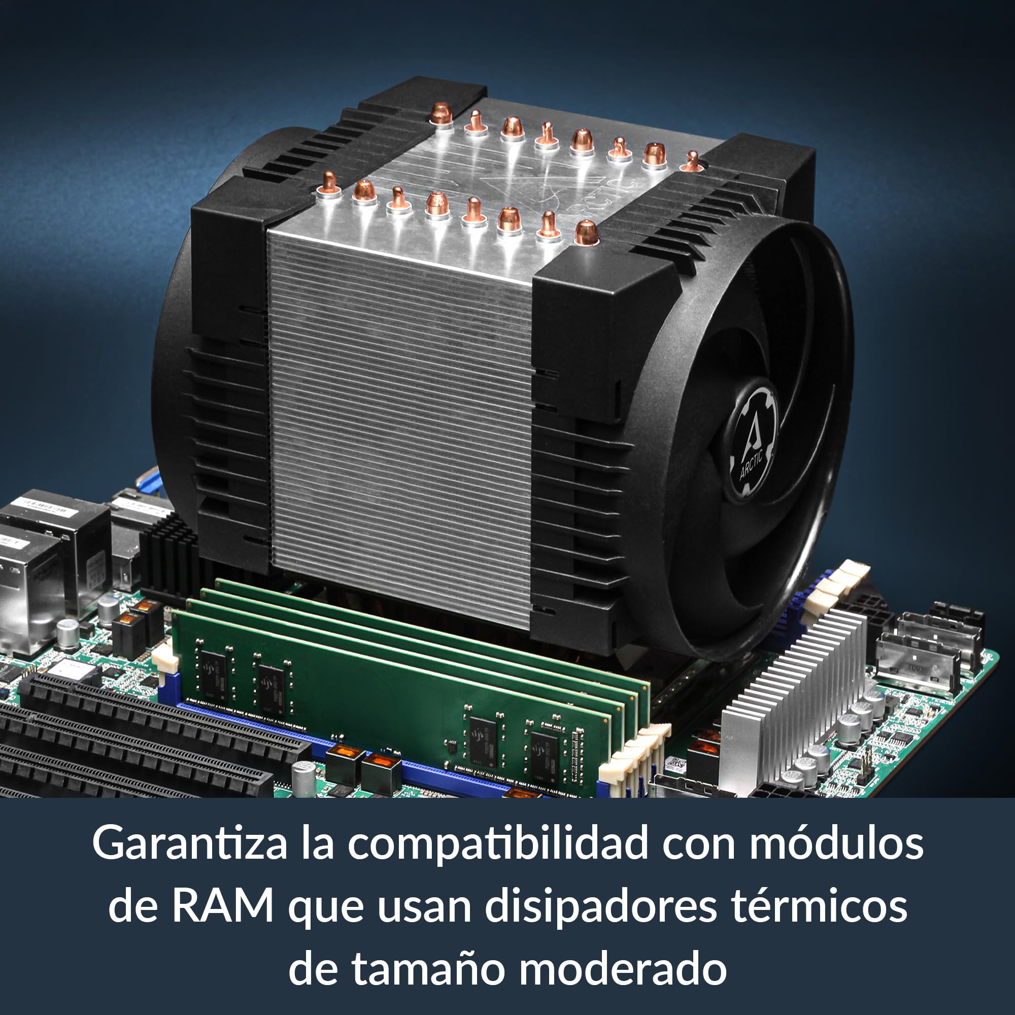 ARCTIC Freezer 4U-Altra - Disipador CPU servidor, Ampere Altra LGA4926 | Dos ventiladores PWM de 120 mm (400-3300 rpm), 8 Heatpipes, doble rodamiento de bolas, compatible con Rack 4U