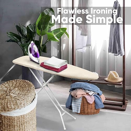 Miniatura 8 de Home Intuition Funda y almohadilla para tabla de planchar resistente a la quemadura de hierro, 15 x 54, acolchado grueso recubierto de tamaño
