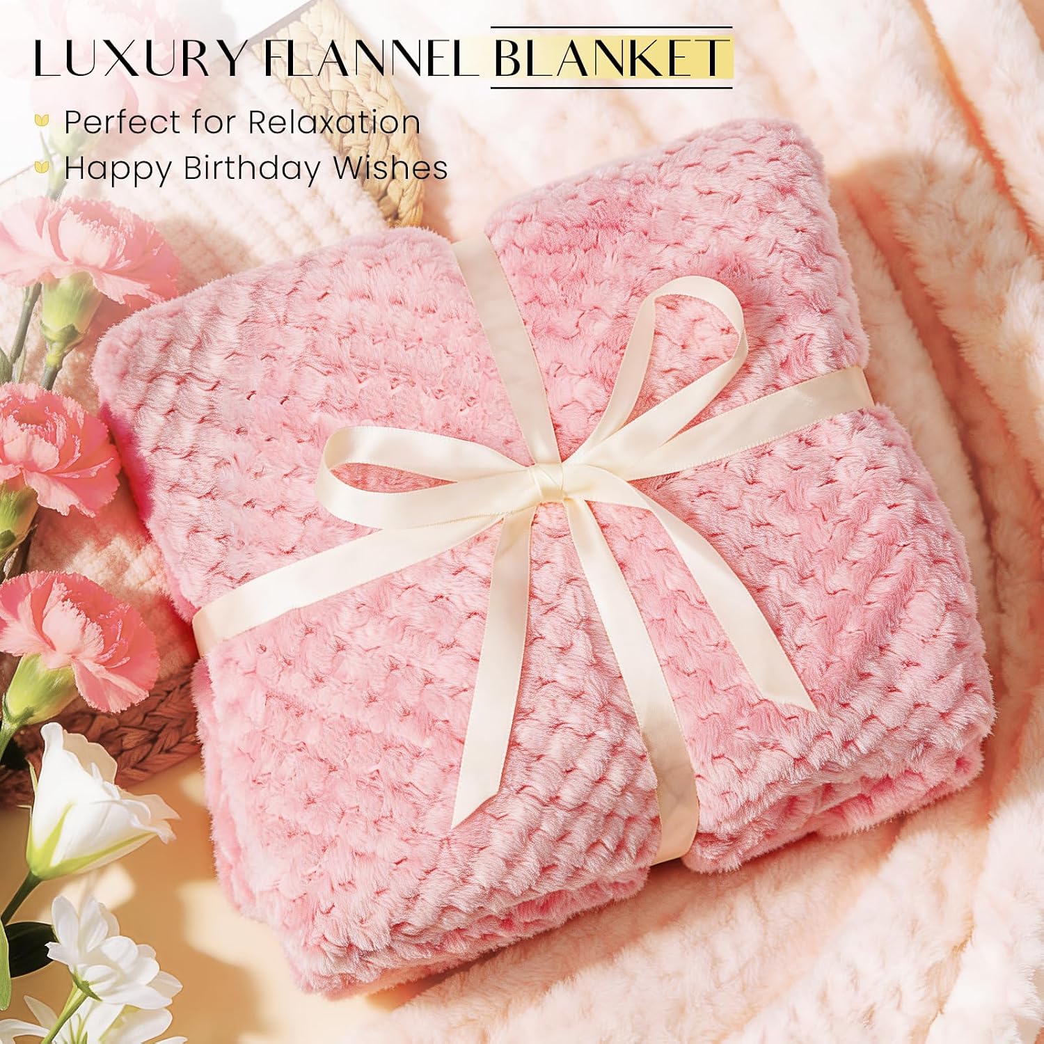 Birthday Gifts for Women - Happy Birthday Gift Basket Set with Mug, Blanket, Socks & Spa Items - Unique Birthday Gift Box for Her Mom Sister Best Friend Wife Girlfriend Coworker