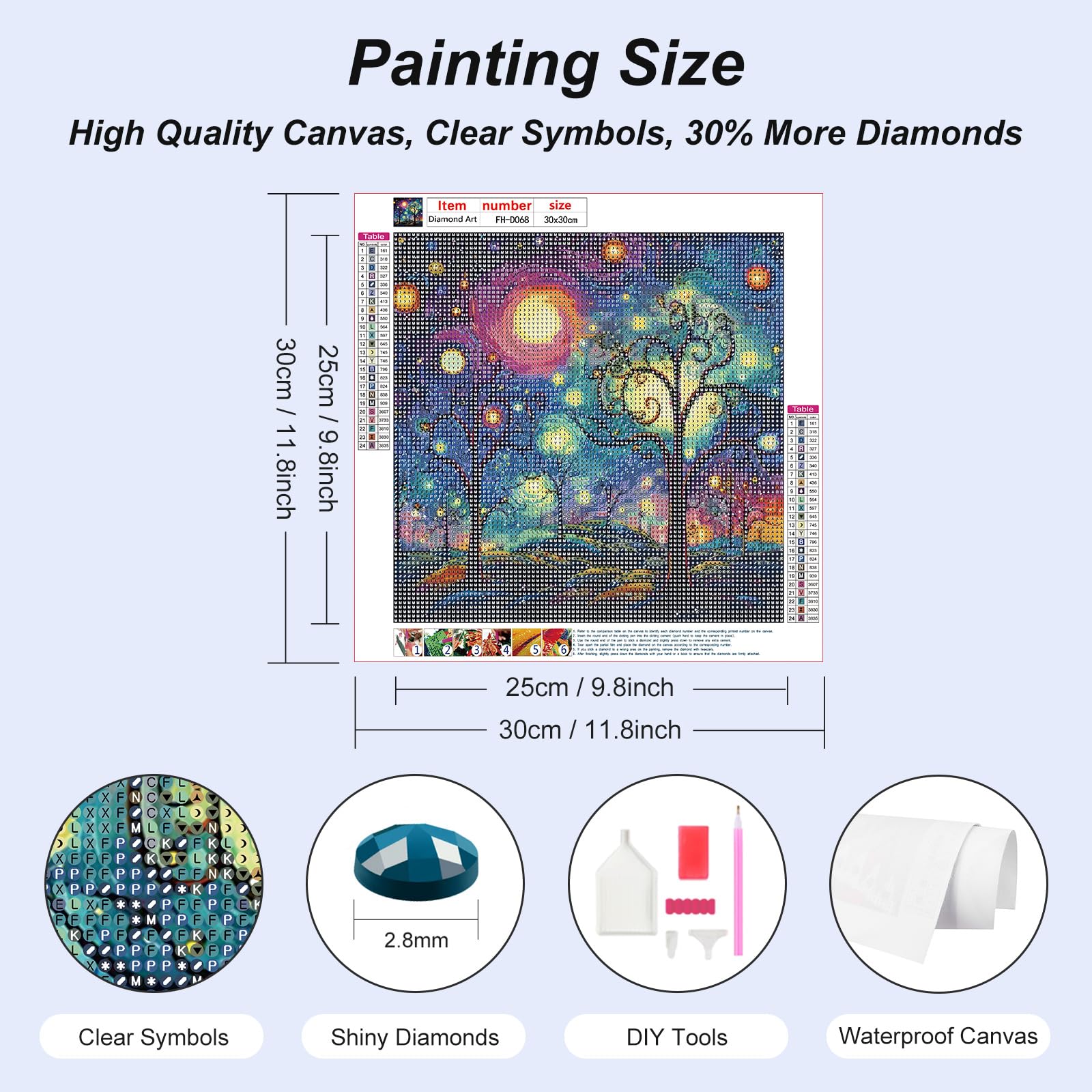 Starry Sky Diamond Painting Kit For Adults - Full Drill Round 12x16 Inch, Abstract Landscape Art - View #4