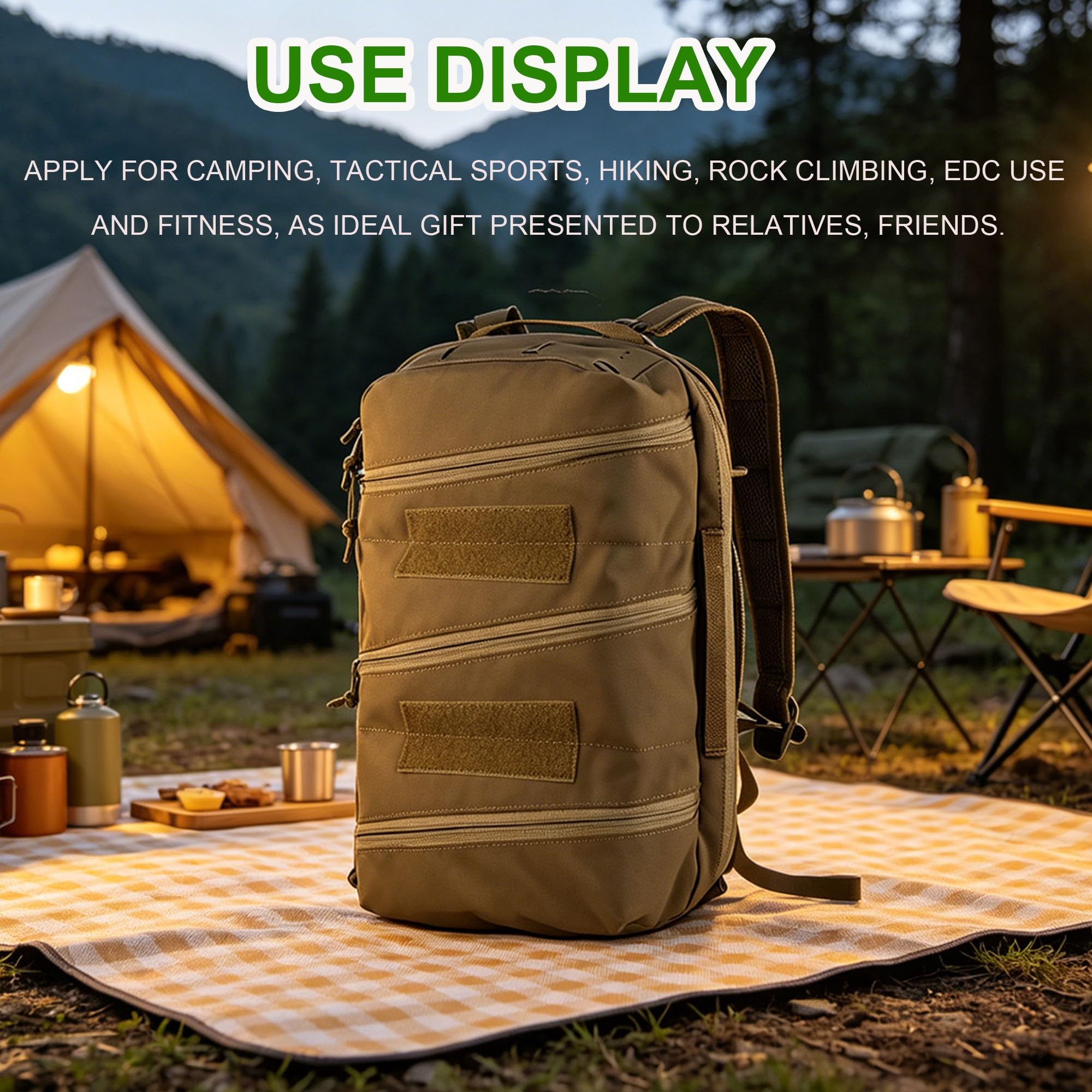 Mochila Médica Táctica con Sistema MOLLE, Bolsa De Primeros Auxilios De Gran Capacidad For Senderismo Y Acampada Al Aire Libre
