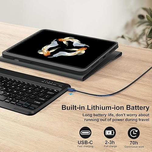 Miniatura 5 de Funda para teclado Samsung Galaxy Tab S9 Ultra 2023 de 14.6 pulgadas  Funda protectora con soporte para S Pen  Funda inteligente delgada con teclado