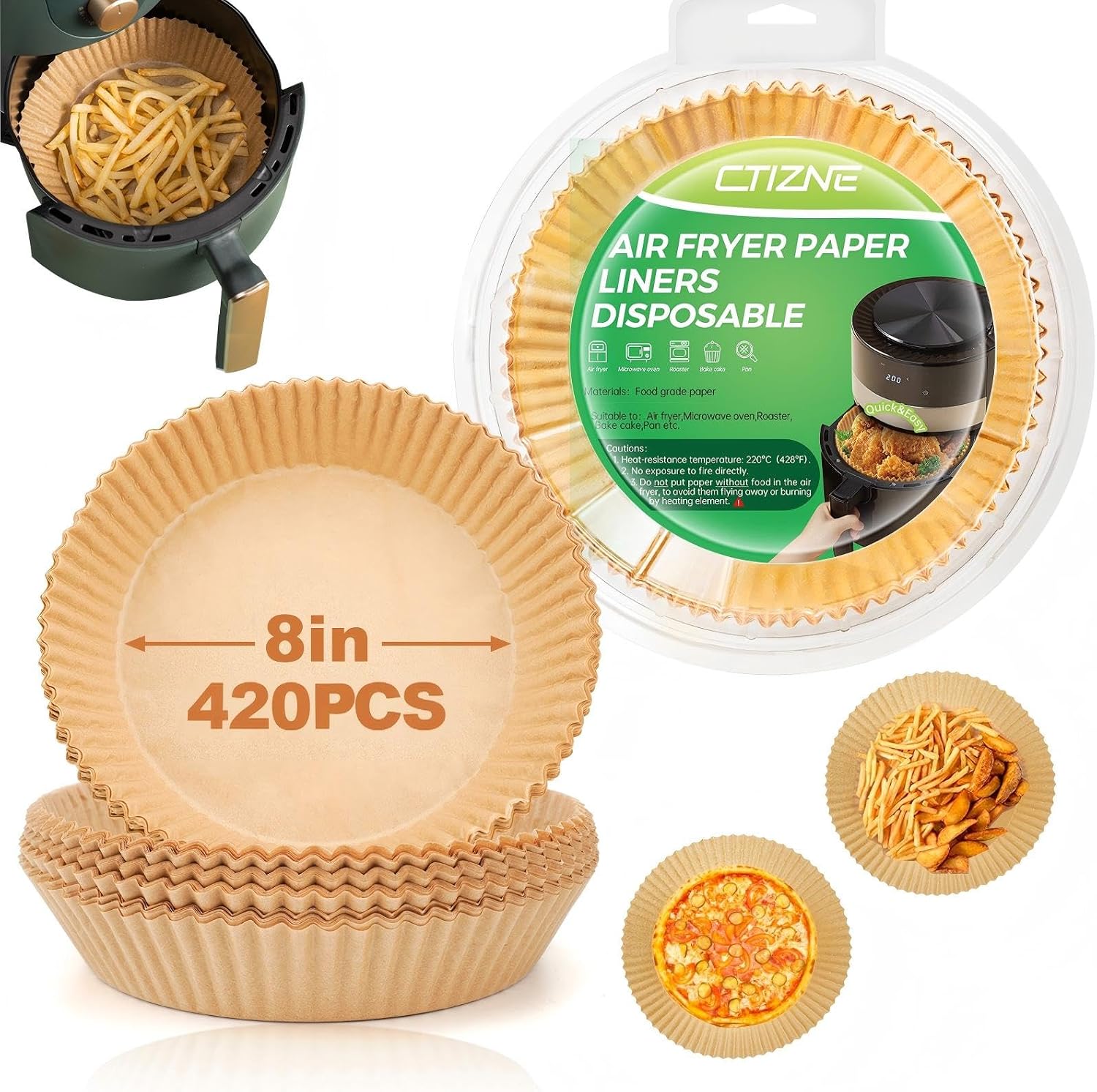 Air Fryer Liners Disposable, Parchment Paper Sheets 420PCS for 6.5“ Small Air Fryer