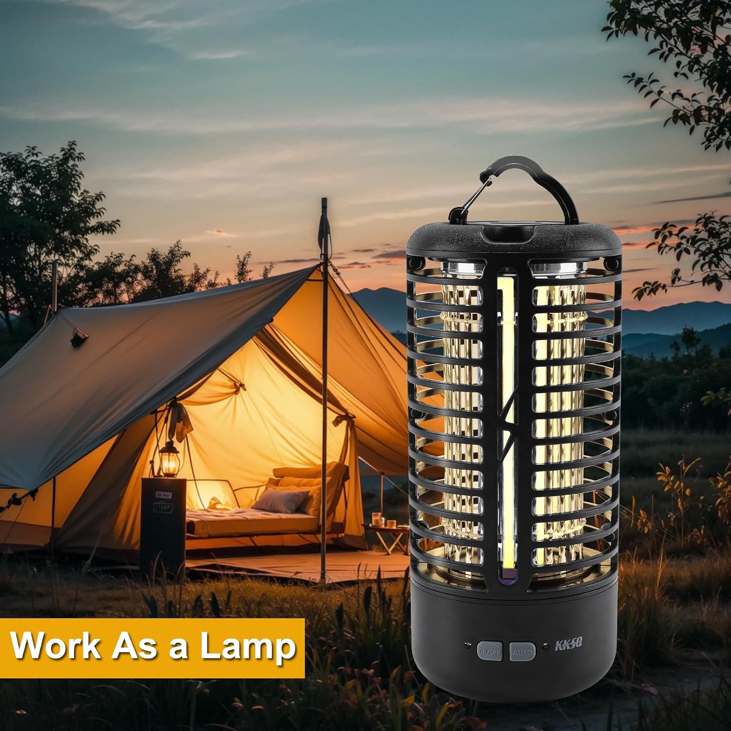 Rechargeable Bug Zapper Indoor Outdoor, 3000V Electric Mosquito Zapper 2 in 1 Portable & Wireless with 4000mAh Battery & UV Light, IPX4 Waterproof, for Patio, Backyard, Home(Black)