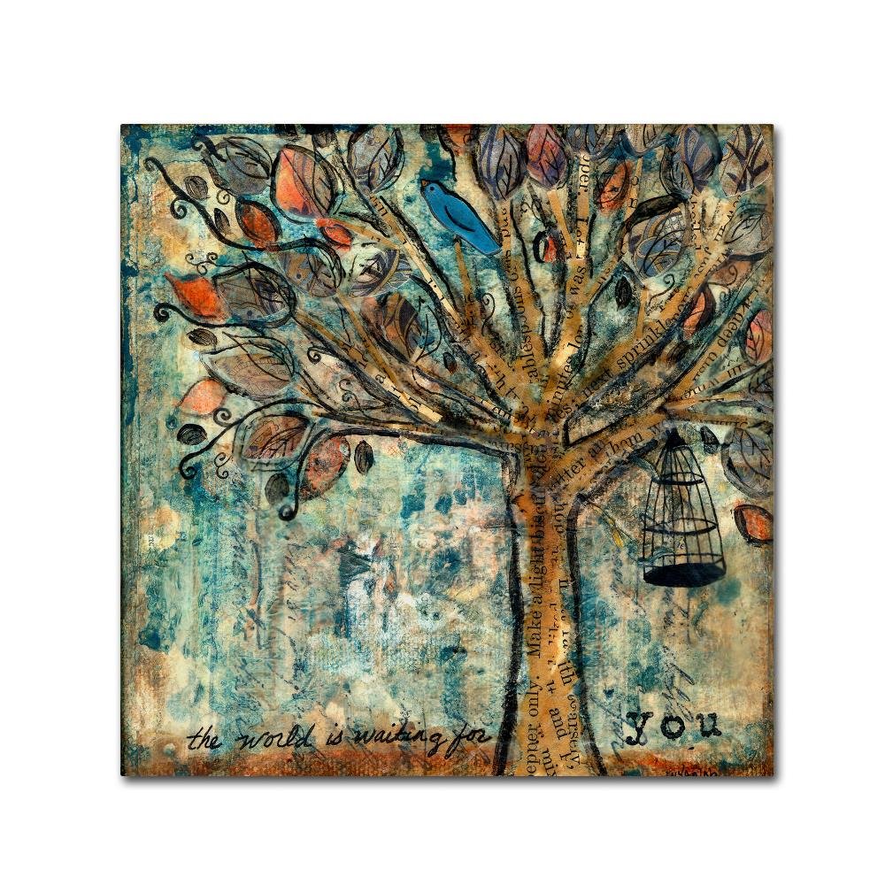 Trademark Fine ArtWyanne 'The World is Waiting for You' Canvas Art, 18x18