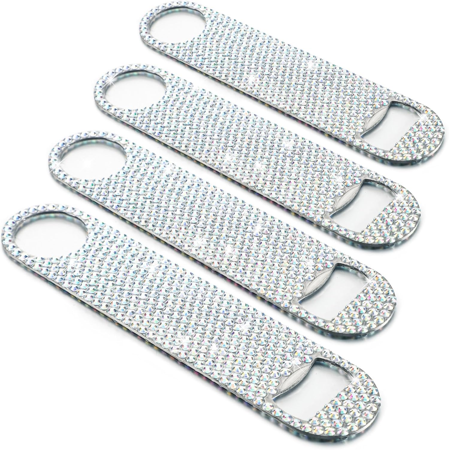 4 Pcs Glitter Bottle Opener Flat Bottle Opener Stainless