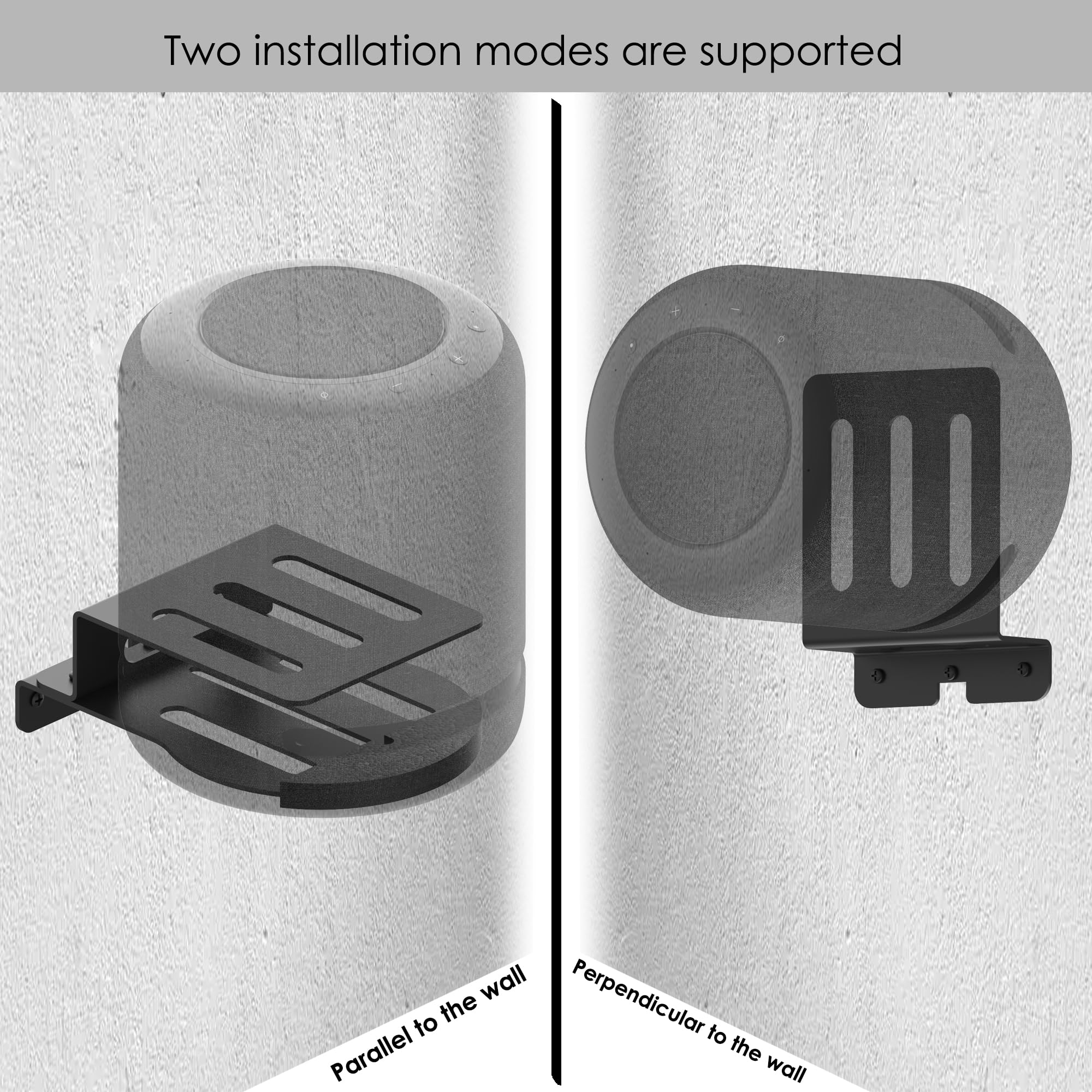 Soporte de altavoz de pared compatible con Echo Studio y altavoces de todos los tamaños adecuados como Sonos Era 100 y TREBLAB HD-360