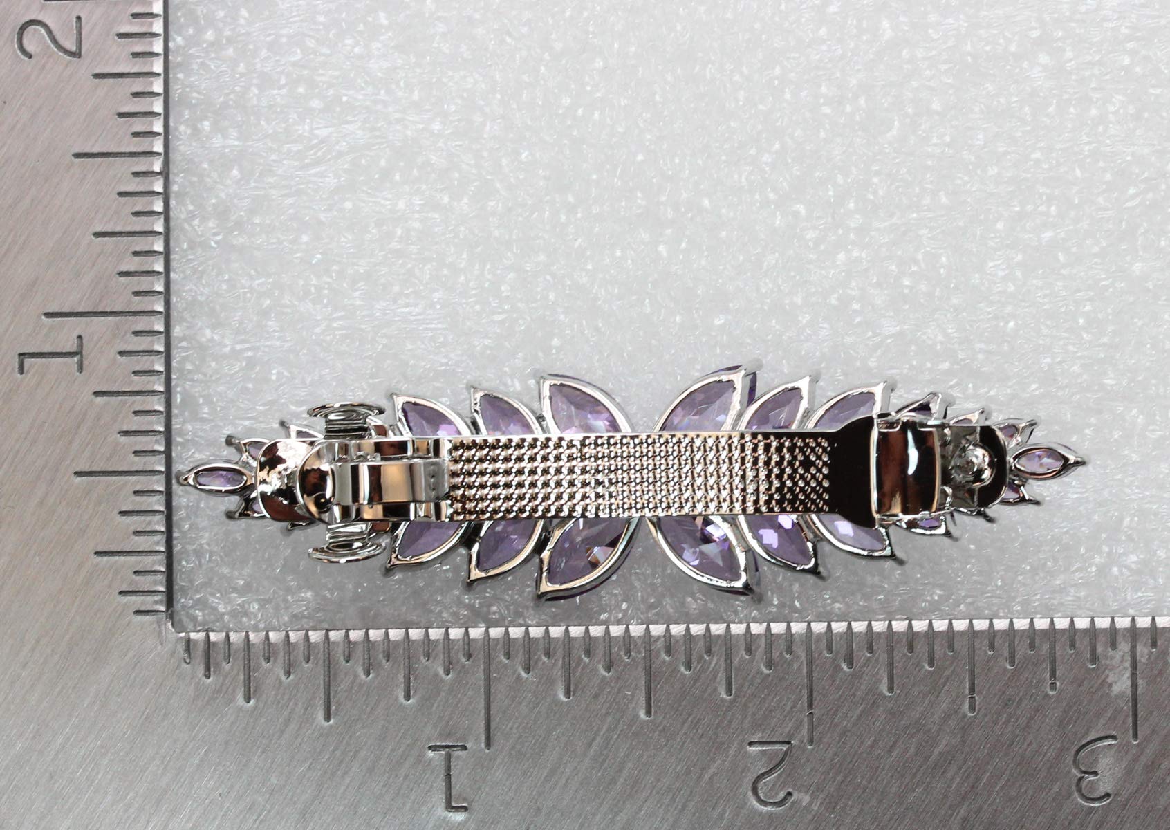 Faship Splendida clip per capelli floreale con zirconia cubica trasparente